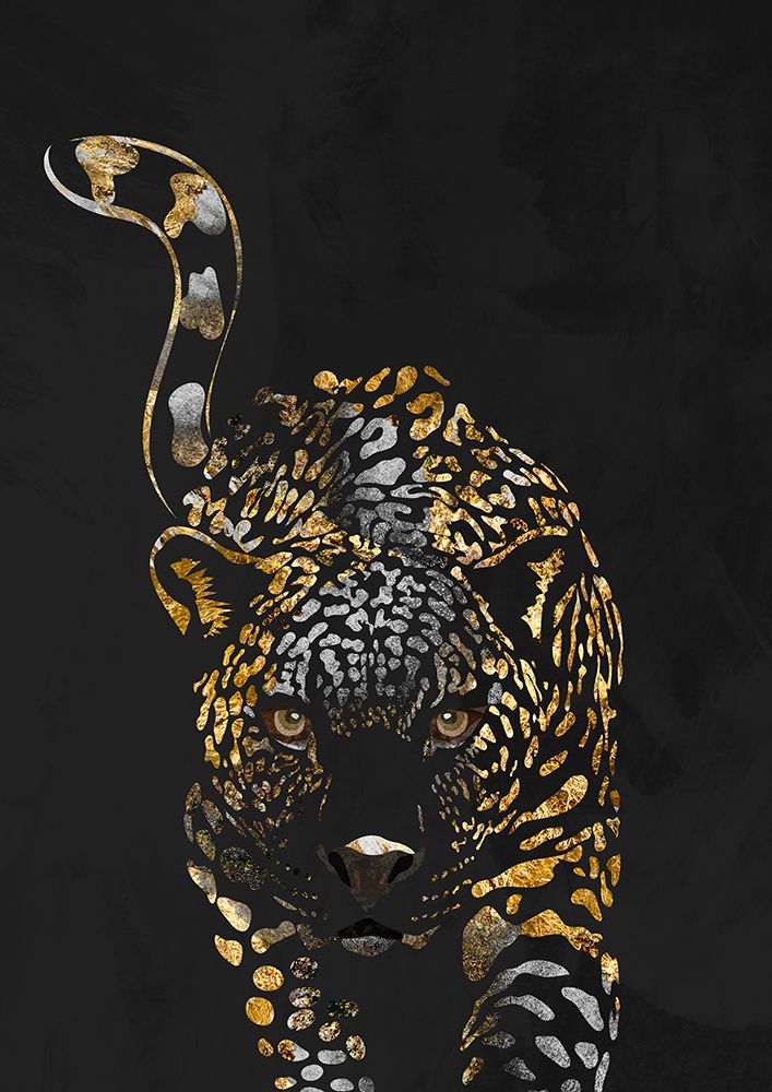 Black gold jaguar art print by Sarah Manovski for $57.95 CAD