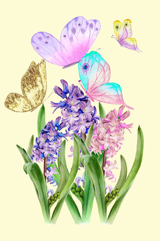 Flowers and butterflies art print by Hussein Abdel Aal for $57.95 CAD