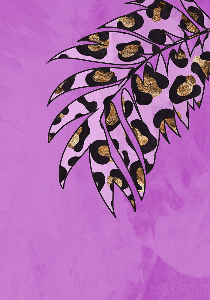 Pink leopard print palm leaf art print by Sarah Manovski for $57.95 CAD