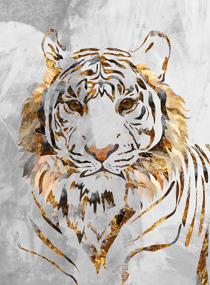 Golden Tiger and Concrete art print by Sarah Manovski for $57.95 CAD