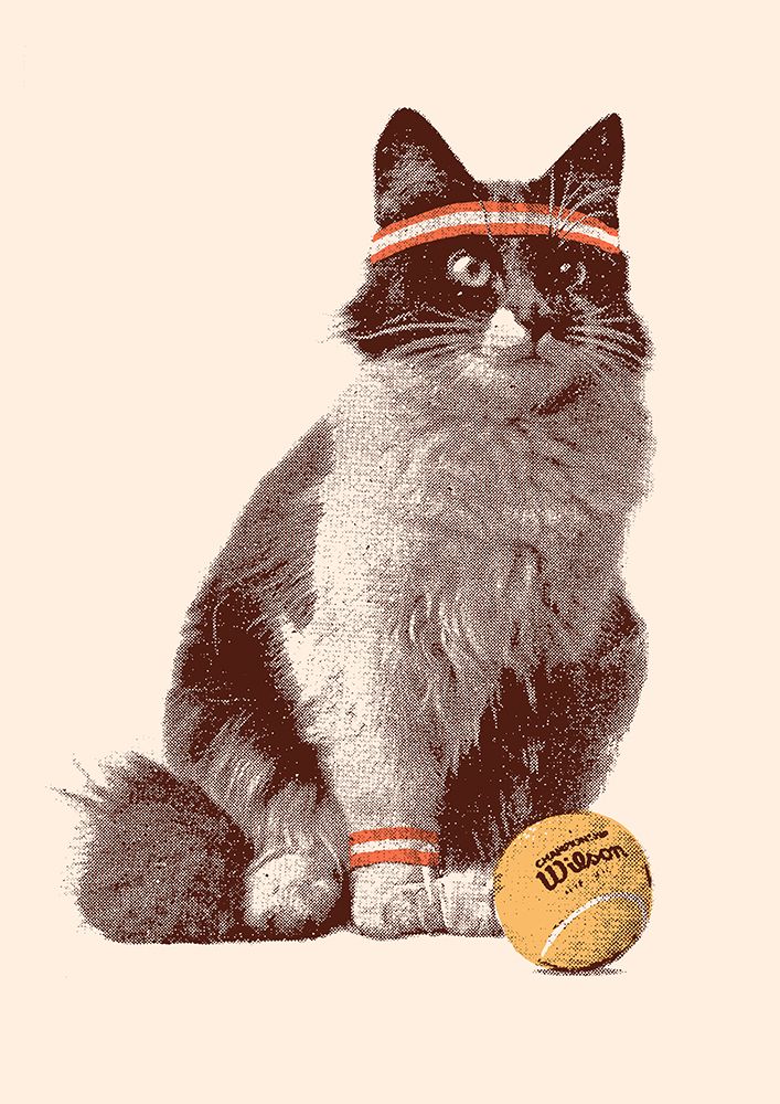 Chat Tennis art print by Florent Bodart for $57.95 CAD