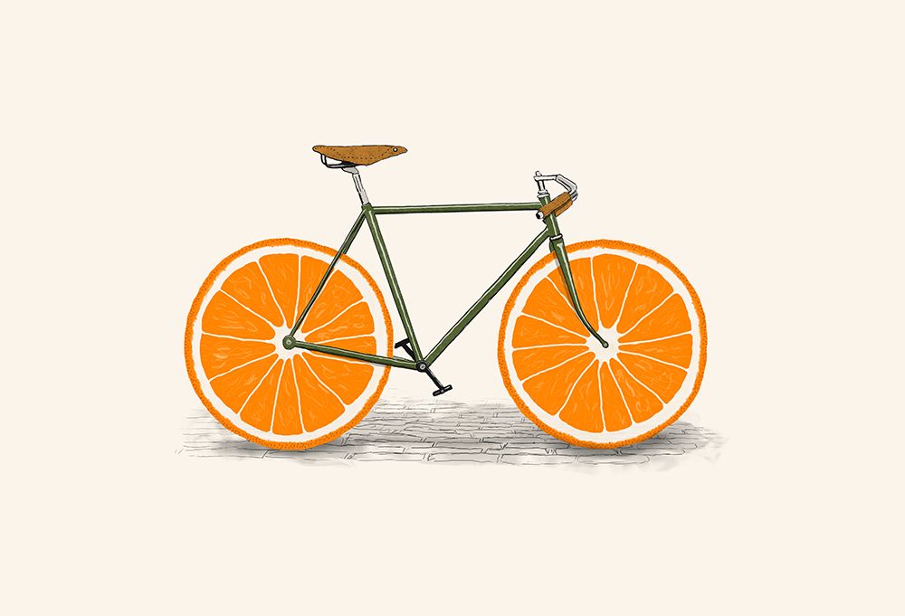 Orange Wheels art print by Florent Bodart for $57.95 CAD