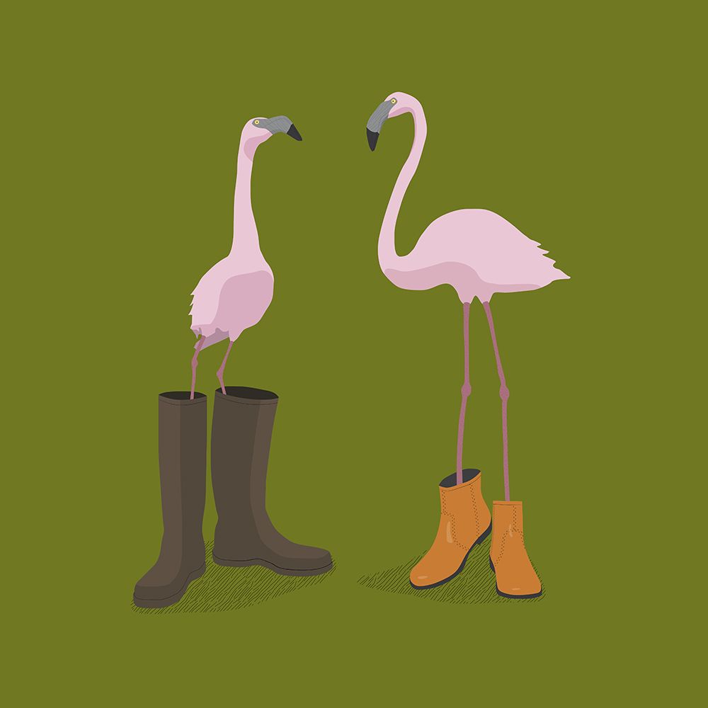 Fashion Flamingos art print by Florent Bodart for $57.95 CAD