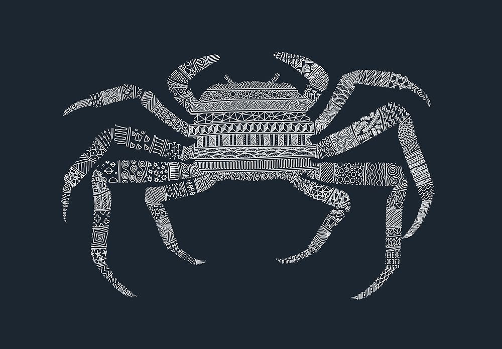 Crab Blue Poster Blue art print by Florent Bodart for $57.95 CAD