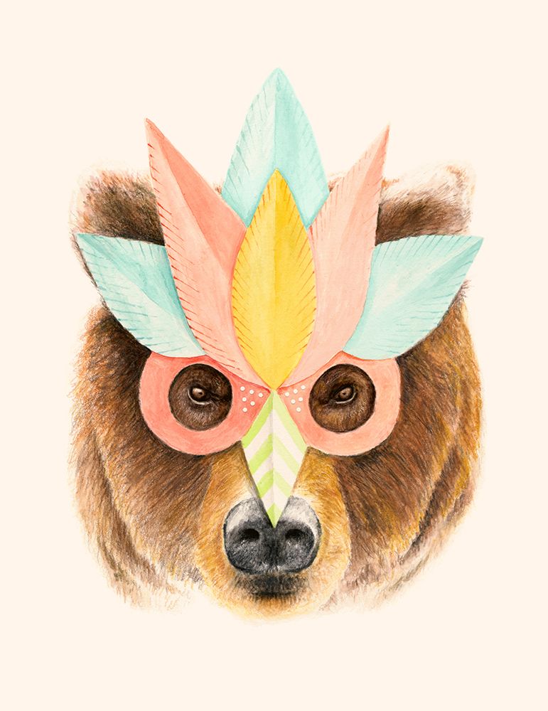 Bear Paper Mask art print by Florent Bodart for $57.95 CAD