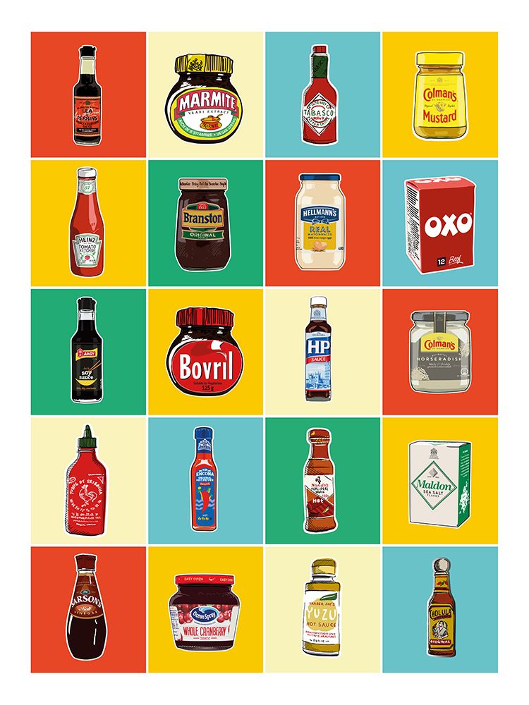 Taxonomy of Condiments art print by Jon Downer for $57.95 CAD