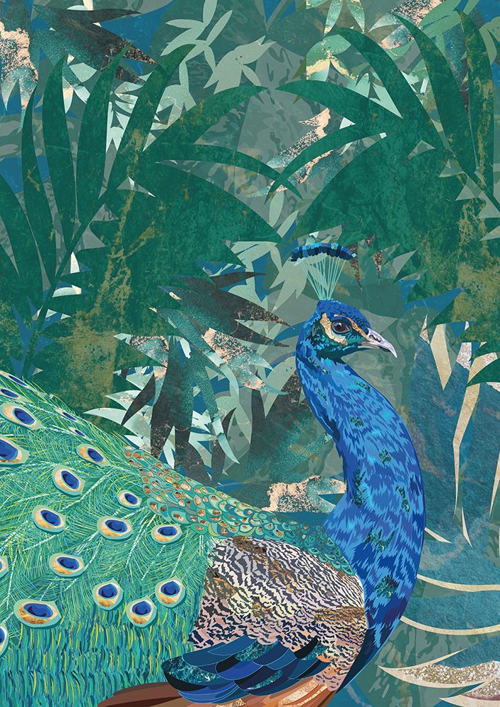 Peacock in the tropical jungle art print by Sarah Manovski for $57.95 CAD