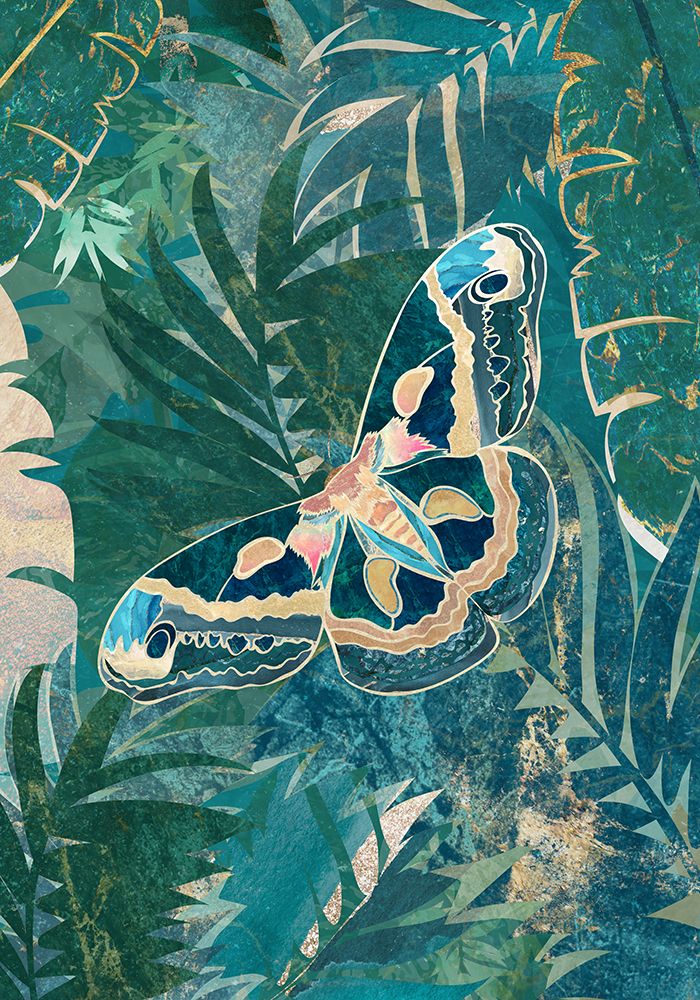 Moth in the tropical leaves art print by Sarah Manovski for $57.95 CAD