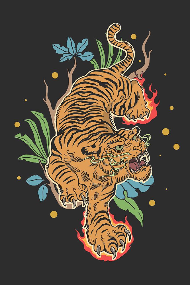 Classic Tiger Tattoo art print by Jay Stanley for $57.95 CAD