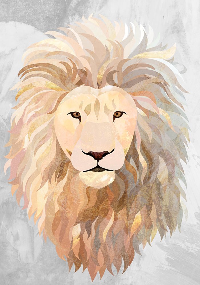 Golden lion portrait art print by Sarah Manovski for $57.95 CAD