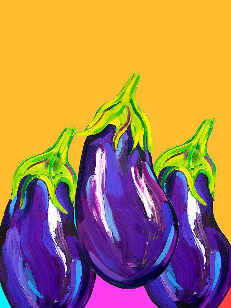 Groovy Aubergines art print by Alice Straker for $57.95 CAD