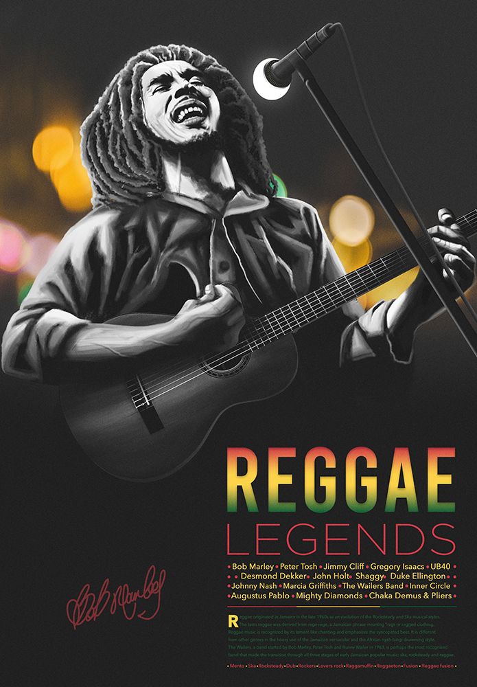 Reggae Legends- Bob Marley art print by Fadil Roze for $57.95 CAD