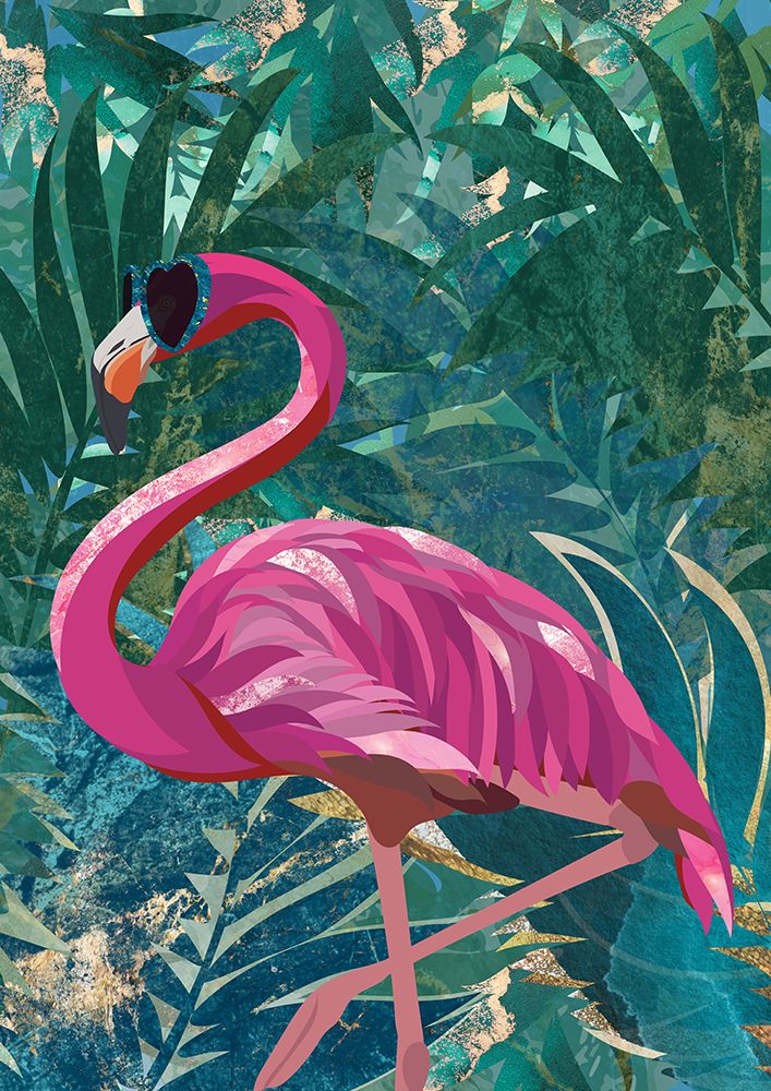 Flamingo in the Jungle art print by Sarah Manovski for $57.95 CAD