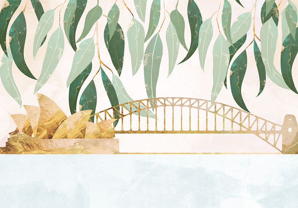 Sydney Opera Harbour Bridge Eucalyptus art print by Sarah Manovski for $57.95 CAD