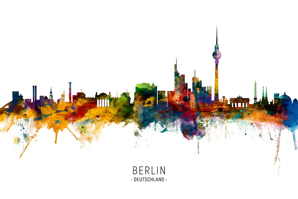 Berlin Germany Skyline art print by Michael Tompsett for $57.95 CAD