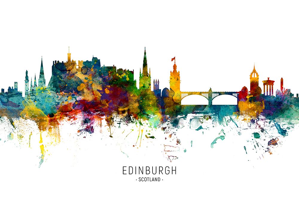 Edinburgh Scotland Skyline art print by Michael Tompsett for $57.95 CAD