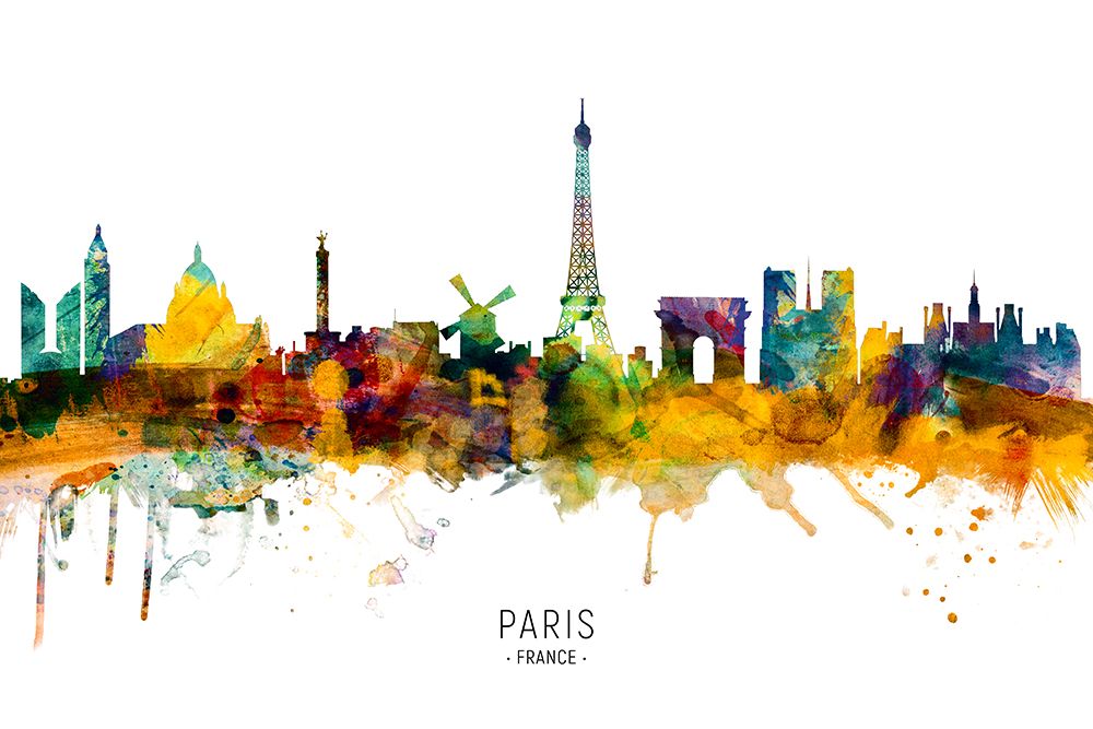 Paris France Skyline art print by Michael Tompsett for $57.95 CAD