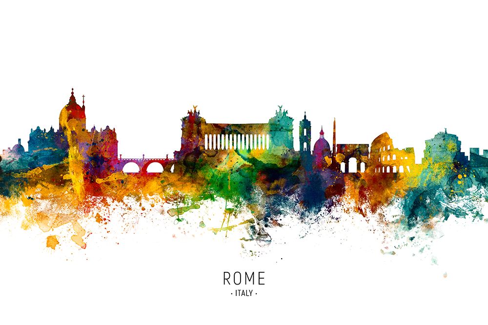 Rome Italy Skyline art print by Michael Tompsett for $57.95 CAD