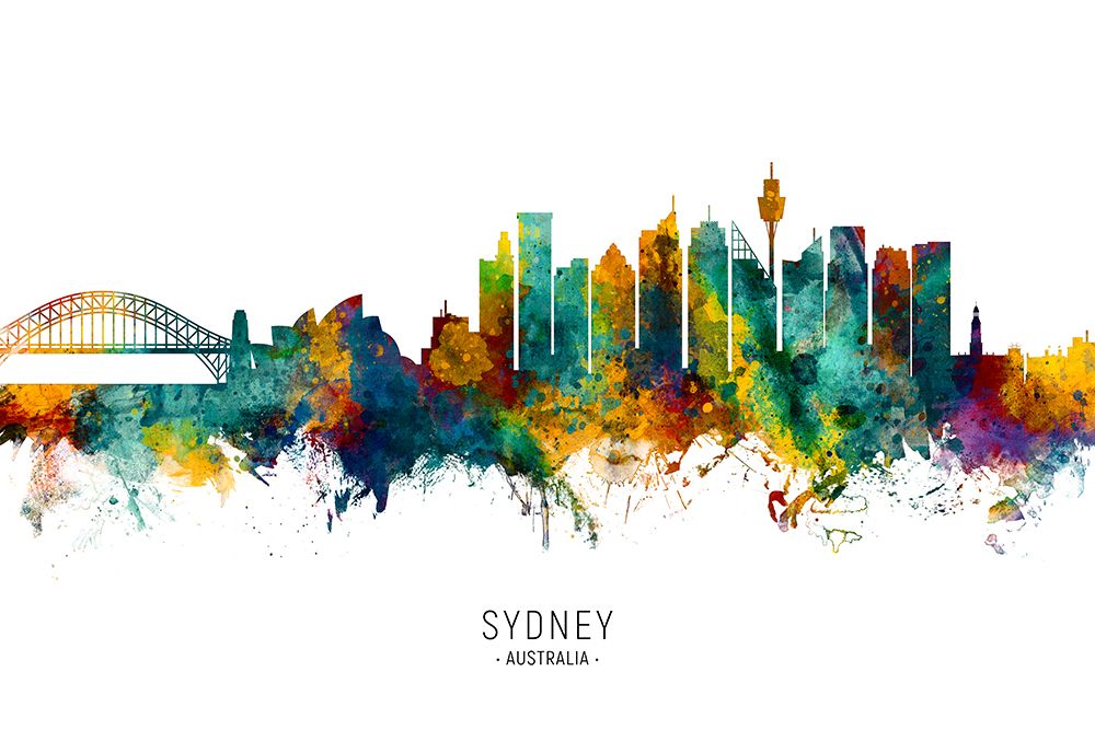 Sydney Australia Skyline art print by Michael Tompsett for $57.95 CAD