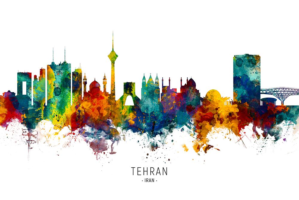 Tehran Iran Skyline art print by Michael Tompsett for $57.95 CAD