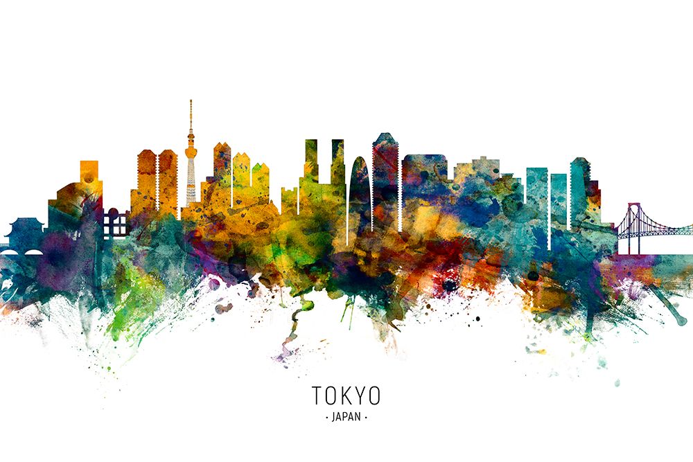 Tokyo Japan Skyline art print by Michael Tompsett for $57.95 CAD