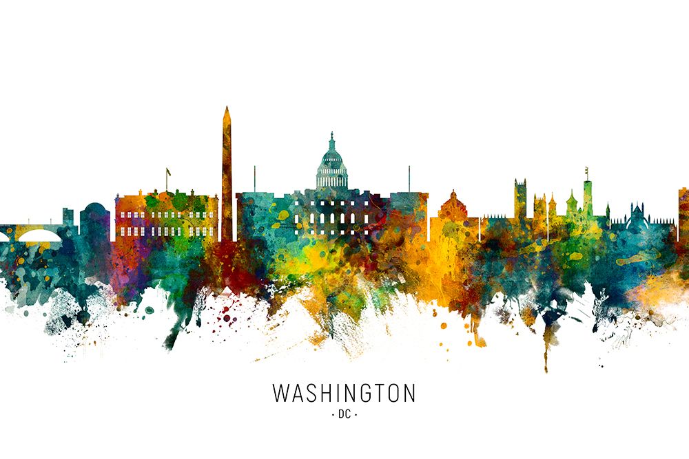 Washington Skyline DC art print by Michael Tompsett for $57.95 CAD