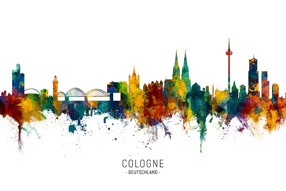 Cologne Germany Skyline art print by Michael Tompsett for $57.95 CAD