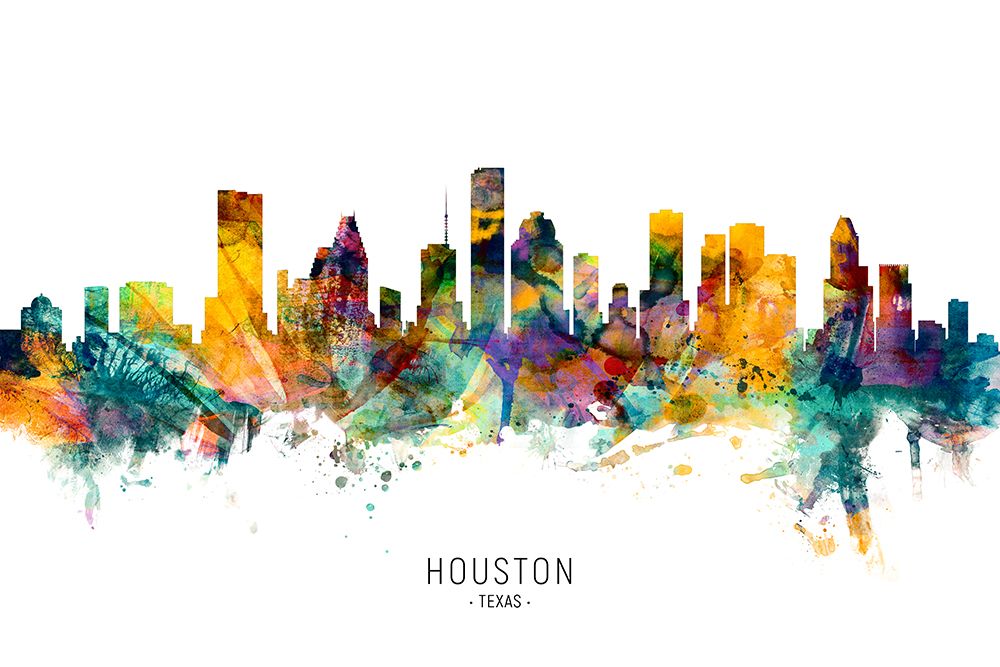 Houston Texas Skyline art print by Michael Tompsett for $57.95 CAD