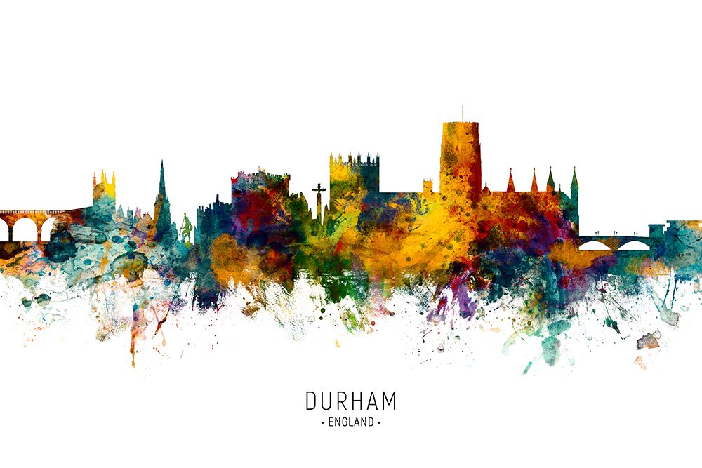 Durham England Skyline Cityscape art print by Michael Tompsett for $57.95 CAD