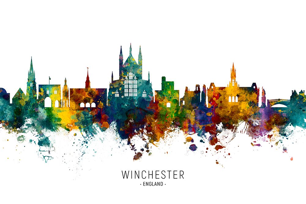 Winchester England Skyline art print by Michael Tompsett for $57.95 CAD