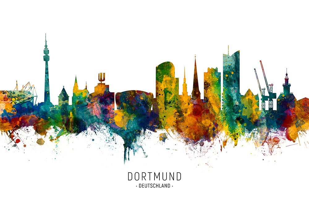 Dortmund Germany Skyline art print by Michael Tompsett for $57.95 CAD