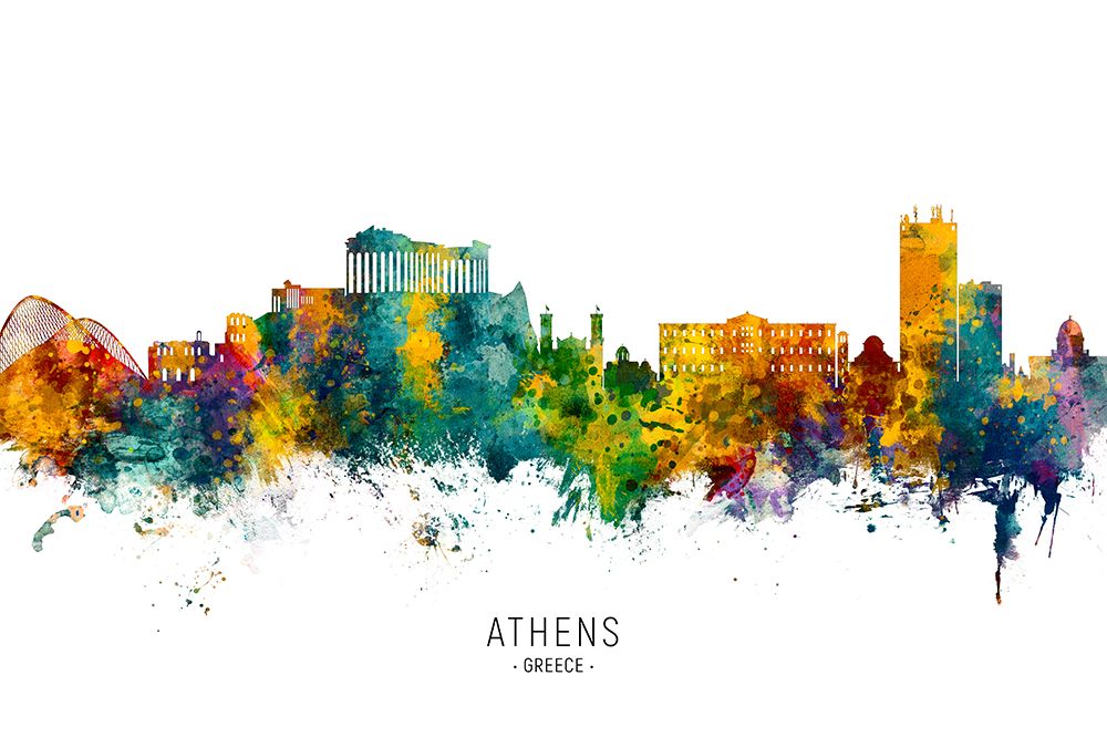 Athens Greece Skyline art print by Michael Tompsett for $57.95 CAD
