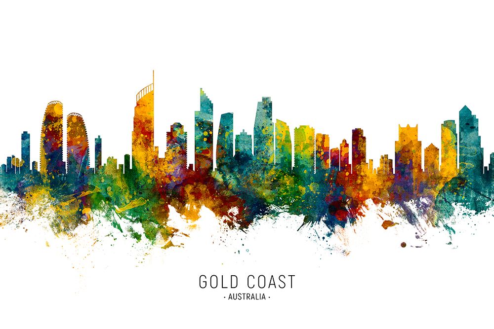 Gold Coast Australia Skyline art print by Michael Tompsett for $57.95 CAD