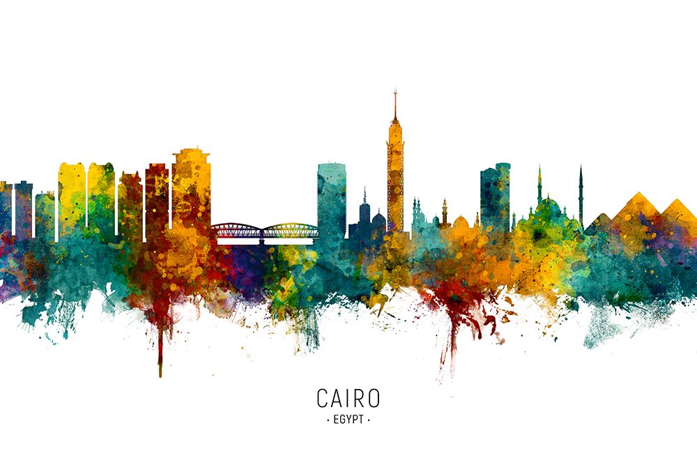 Cairo Egypt Skyline art print by Michael Tompsett for $57.95 CAD