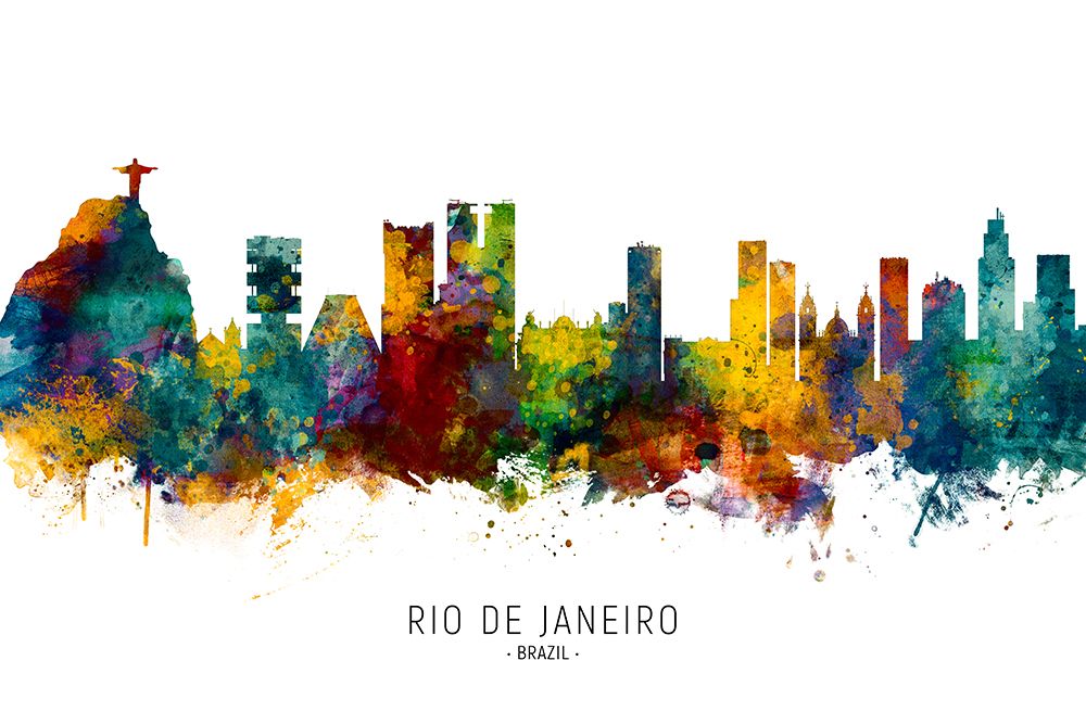 Rio de Janeiro Brazil Skyline art print by Michael Tompsett for $57.95 CAD
