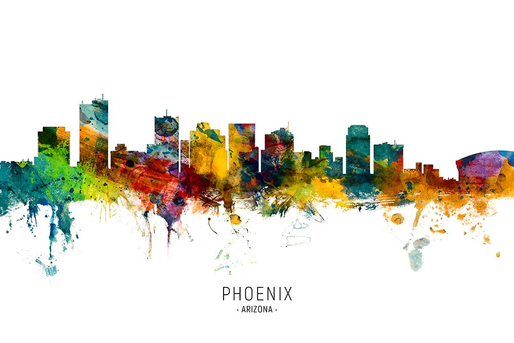 Phoenix Arizona Skyline art print by Michael Tompsett for $57.95 CAD