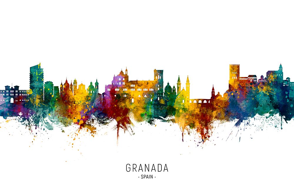Granada Spain Skyline art print by Michael Tompsett for $57.95 CAD