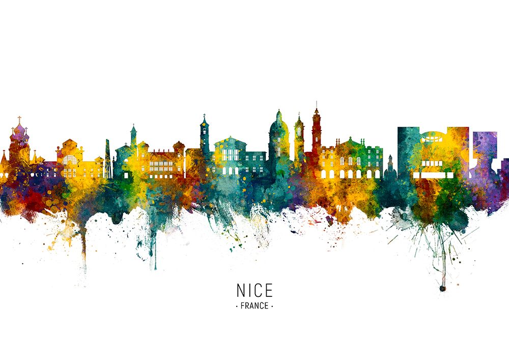 Nice France Skyline art print by Michael Tompsett for $57.95 CAD
