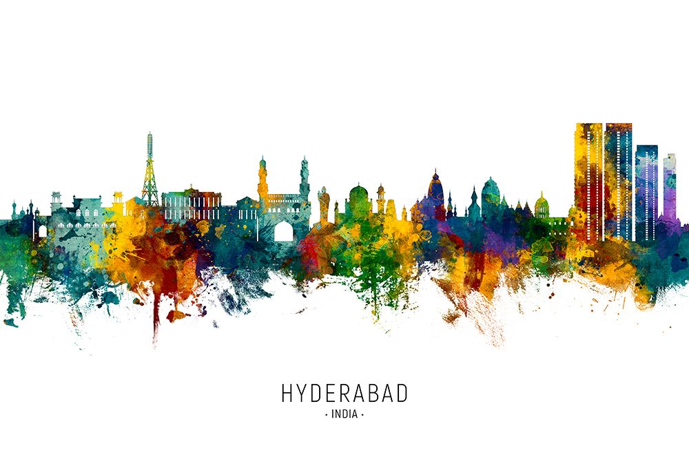 Hyderabad Skyline India art print by Michael Tompsett for $57.95 CAD