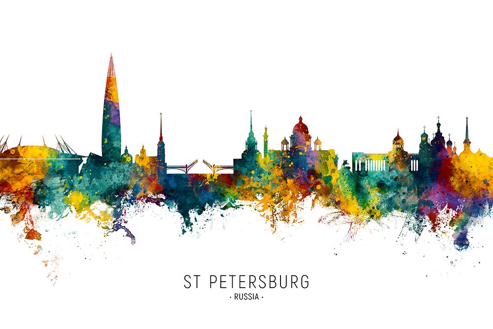 St Petersburg Russia Skyline art print by Michael Tompsett for $57.95 CAD