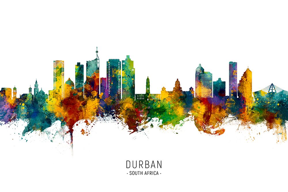 Durban South Africa Skyline art print by Michael Tompsett for $57.95 CAD