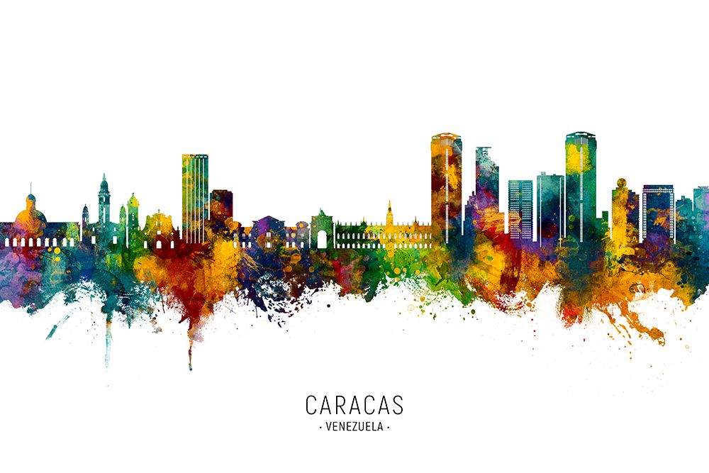 Caracas Venezuela Skyline art print by Michael Tompsett for $57.95 CAD