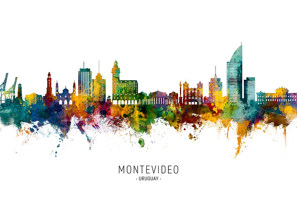 Montevideo Skyline Uruguay art print by Michael Tompsett for $57.95 CAD