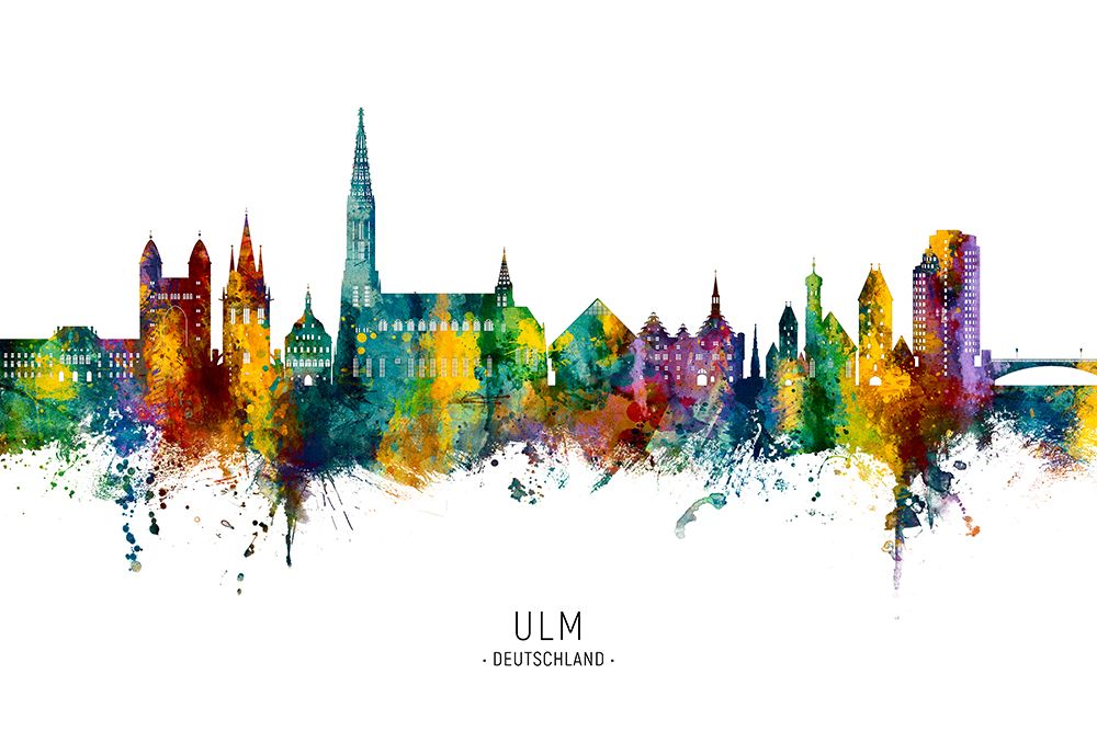 Ulm Germany Skyline art print by Michael Tompsett for $57.95 CAD