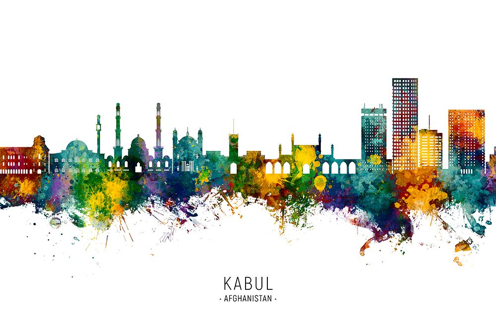 Kabul Afghanistan Skyline art print by Michael Tompsett for $57.95 CAD
