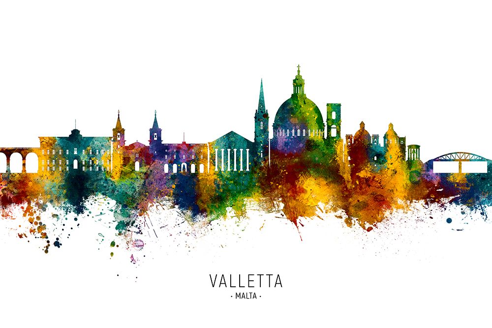 Valletta Malta Skyline art print by Michael Tompsett for $57.95 CAD