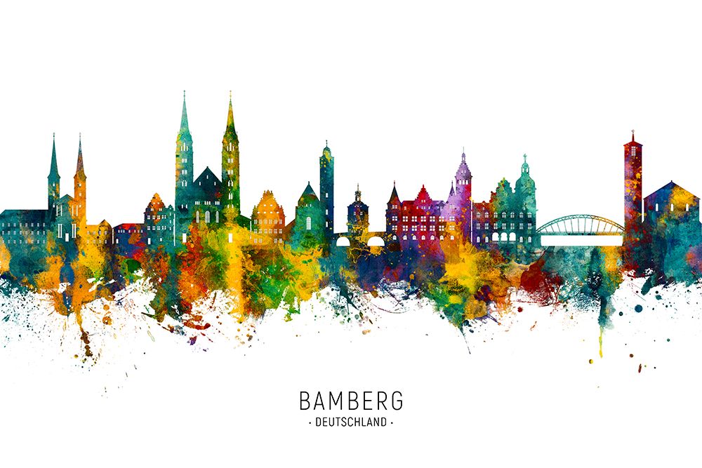 Bamberg Germany Skyline art print by Michael Tompsett for $57.95 CAD
