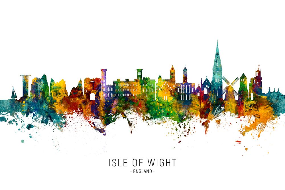 Isle of Wight England Skyline art print by Michael Tompsett for $57.95 CAD