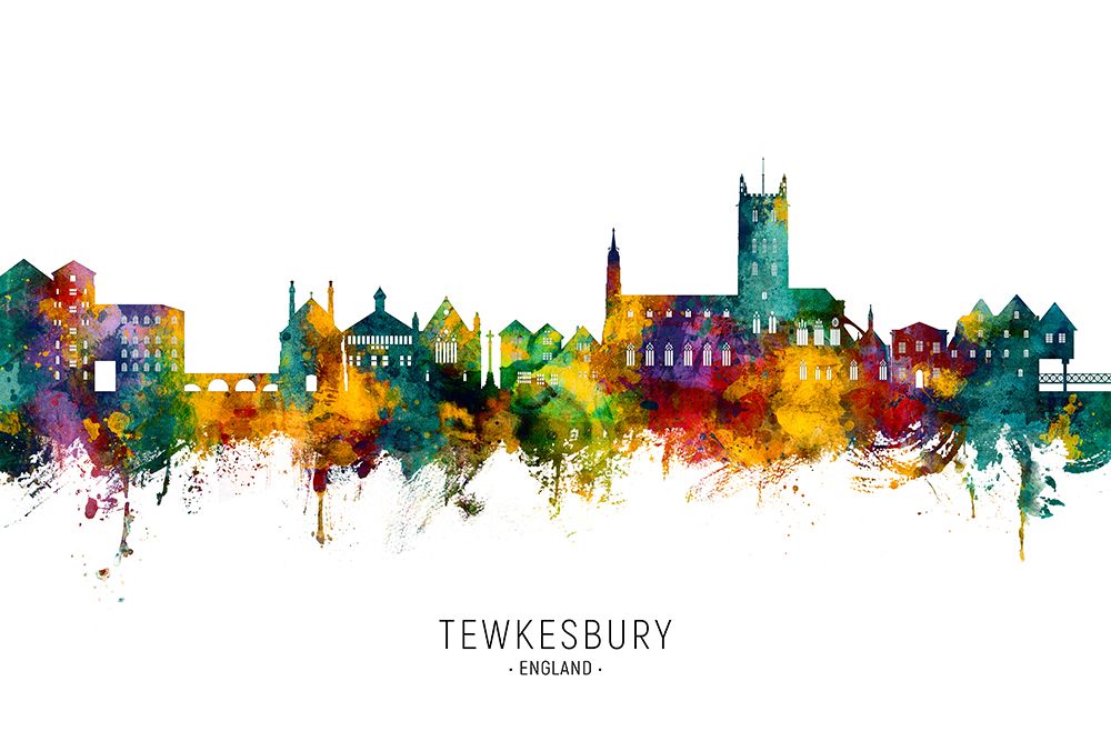 Tewkesbury England Skyline art print by Michael Tompsett for $57.95 CAD