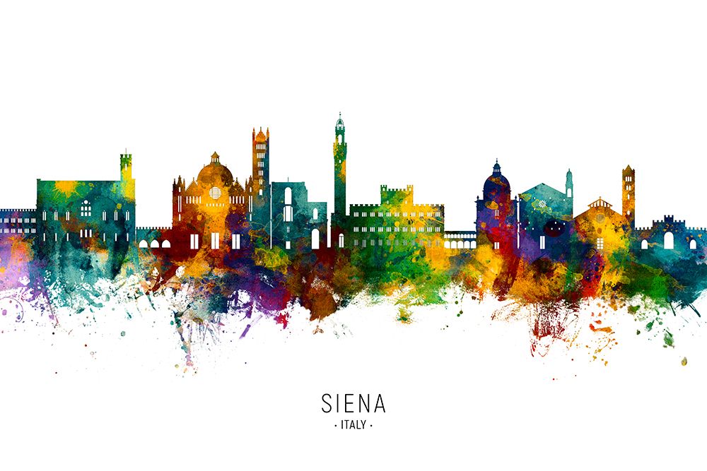 Siena Italy Skyline art print by Michael Tompsett for $57.95 CAD